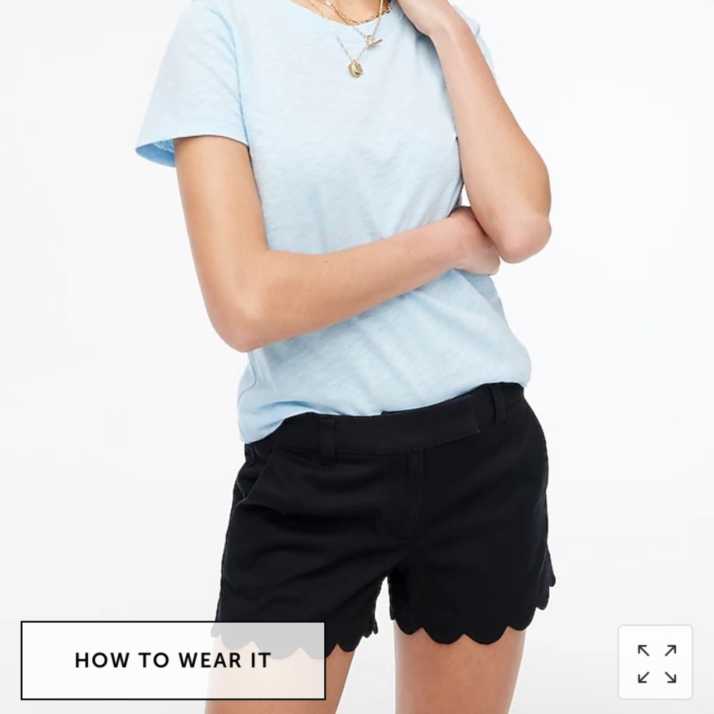 Jcrew factory linen scalloped shorts size 4